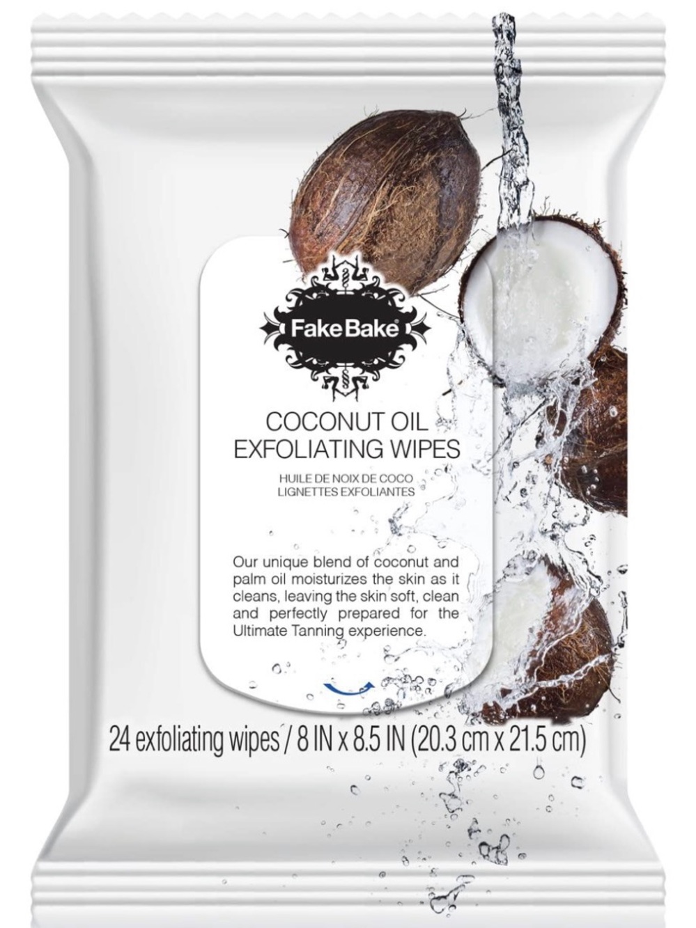 5 Packs Fake Bake Coconut Oil Exfoliating Pre-Tanning Wipes 24 in Each Pack BNWT